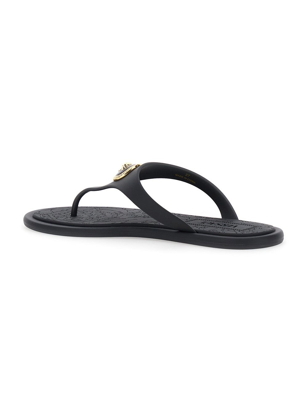 Versace Medusa Detail Sandals — Black, view 3