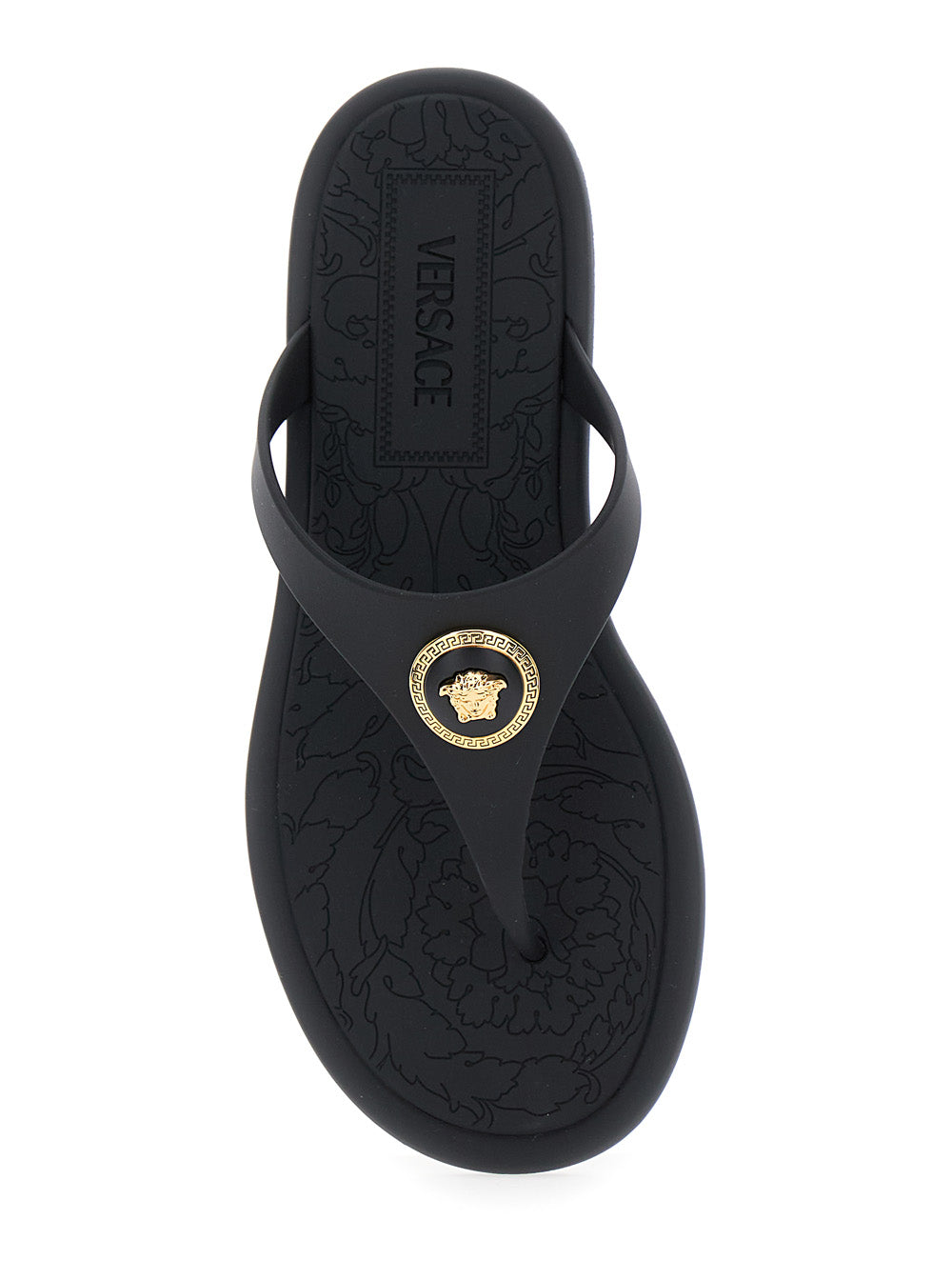 Versace Medusa Detail Sandals — Black, view 4