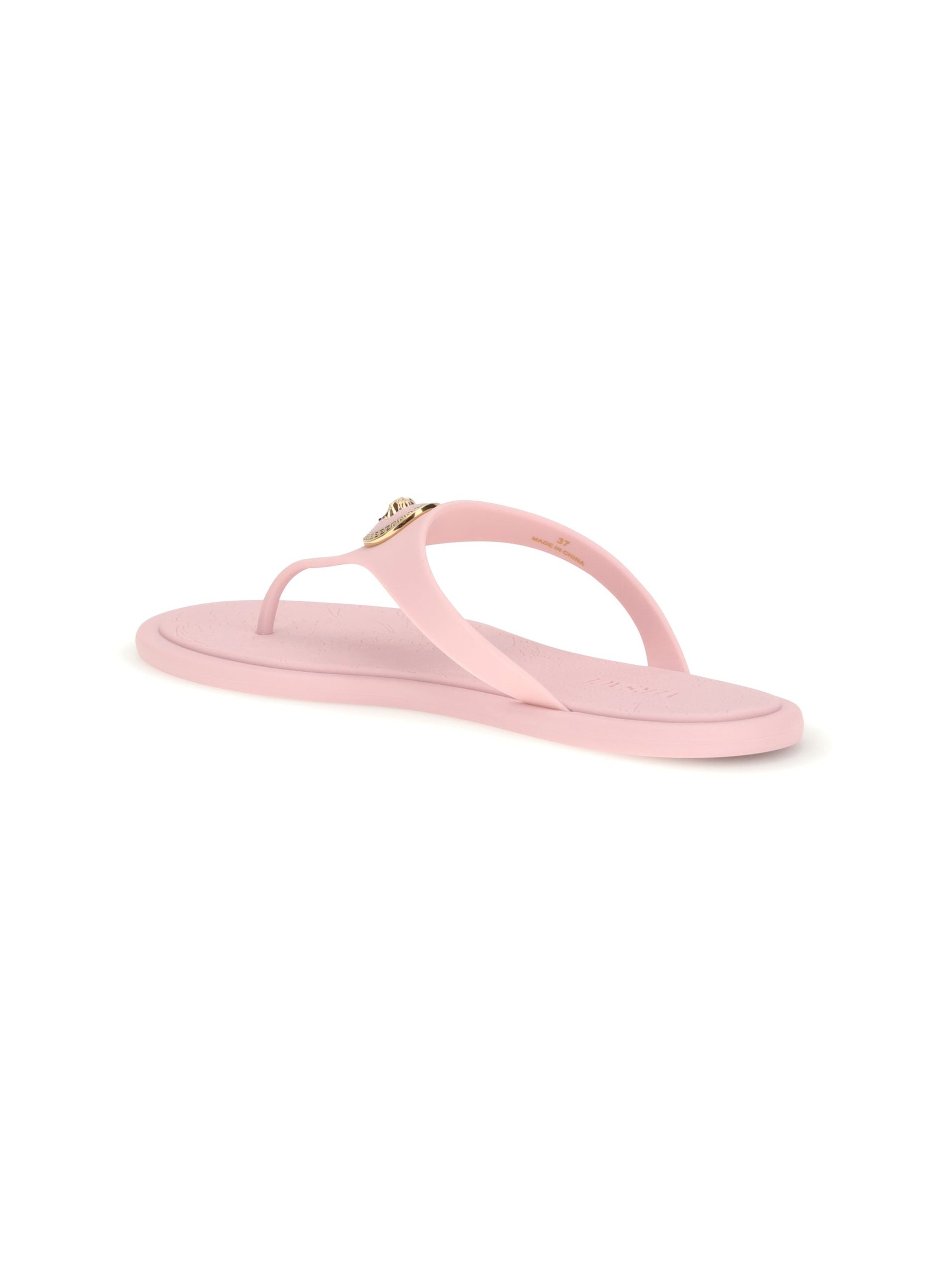 Versace Medusa-Appliqué Rubber Thong Sandals — Pink, view 4