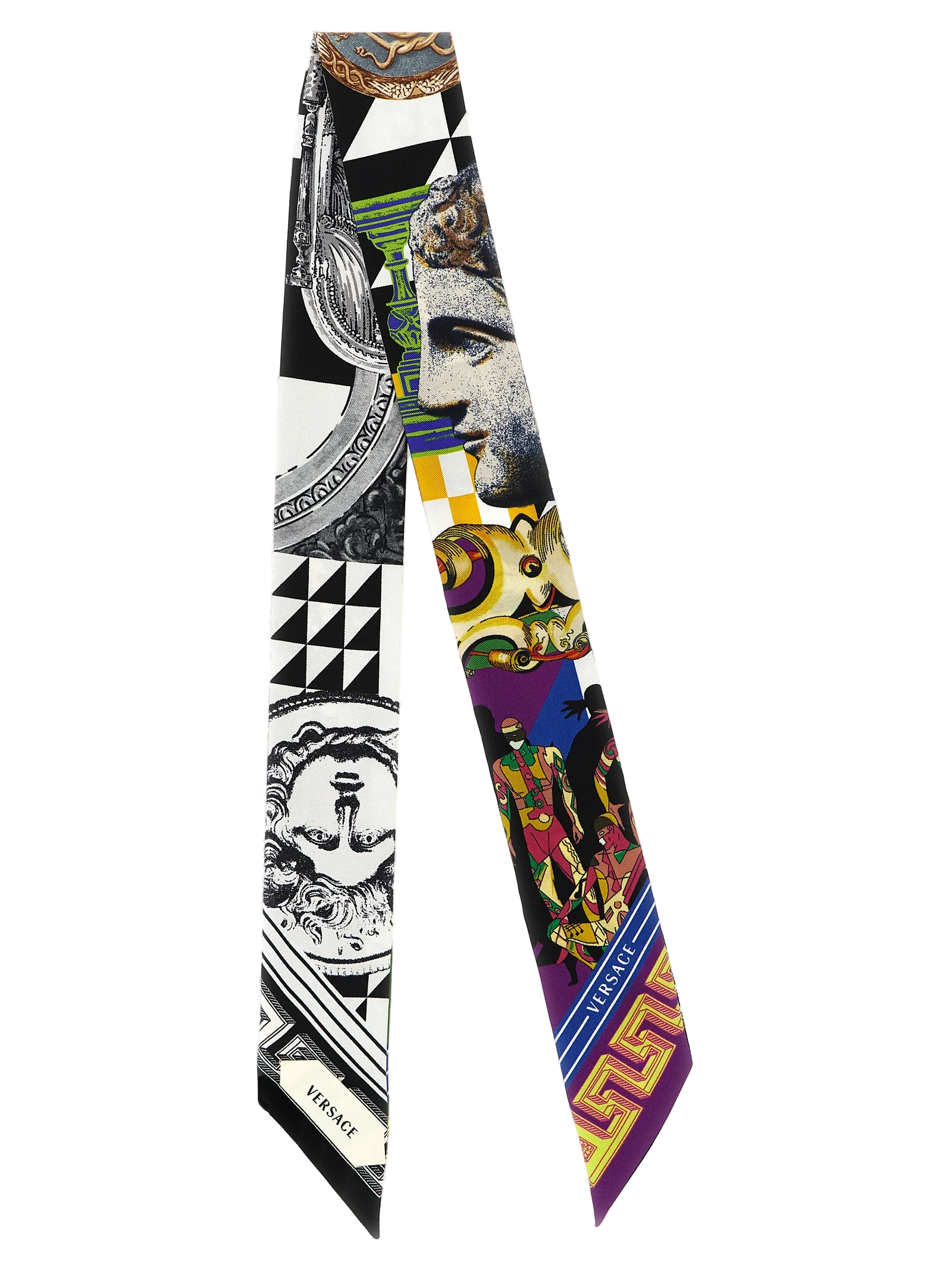 Versace Medusa Collage Silk Twill Scarf — Multicolor by Versace