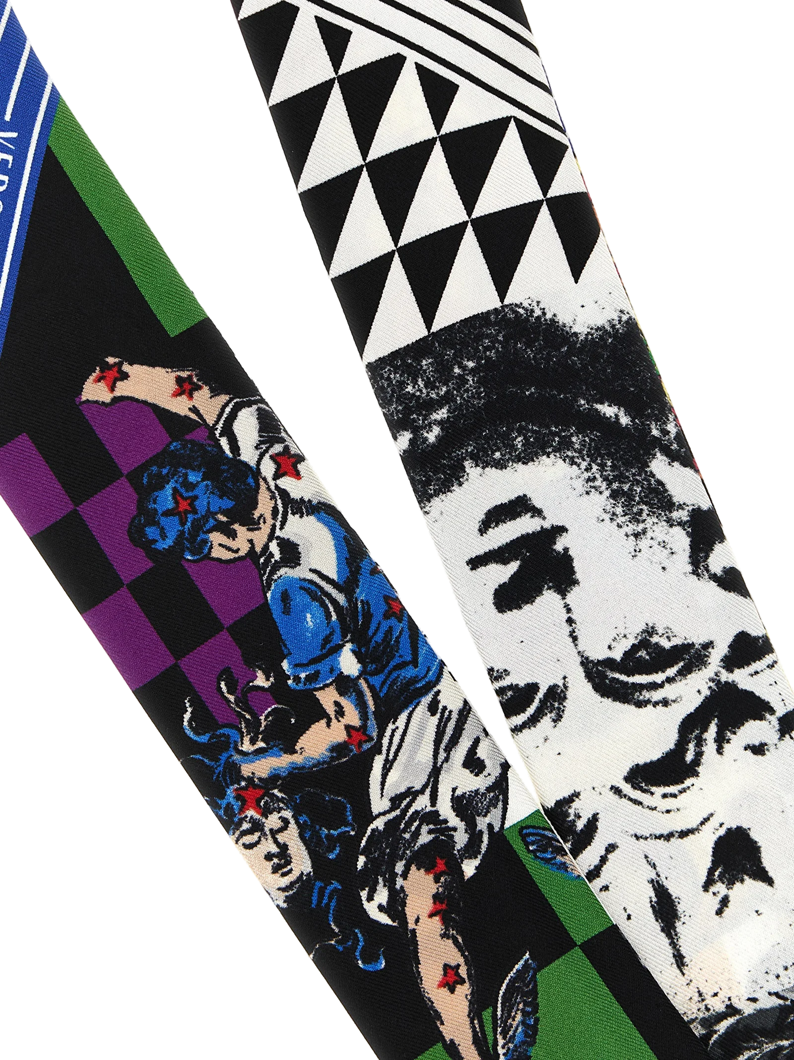 Versace Medusa Collage Silk Twill Scarf — Multicolor, view 3