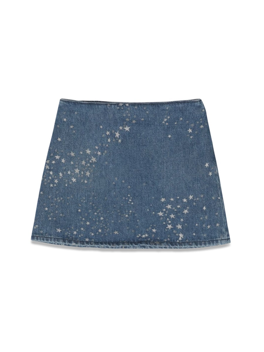Versace Glitter Denim Cotton Skirt — Blue by Versace