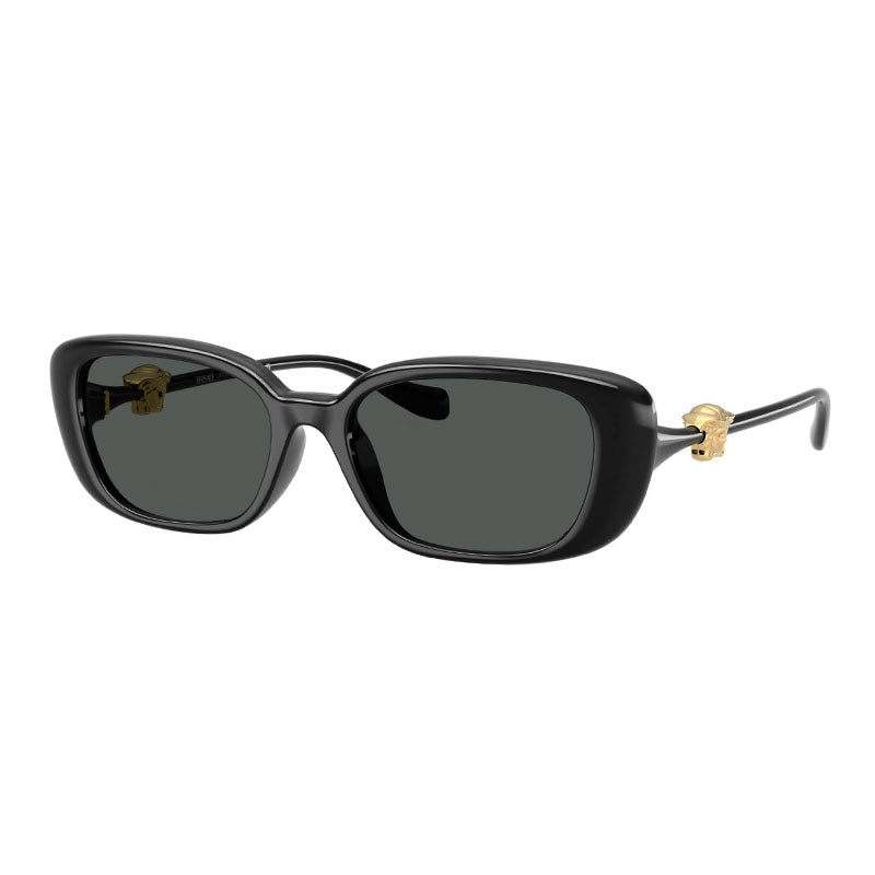 Versace Rectangle Full Rim Sunglasses — Black by Versace