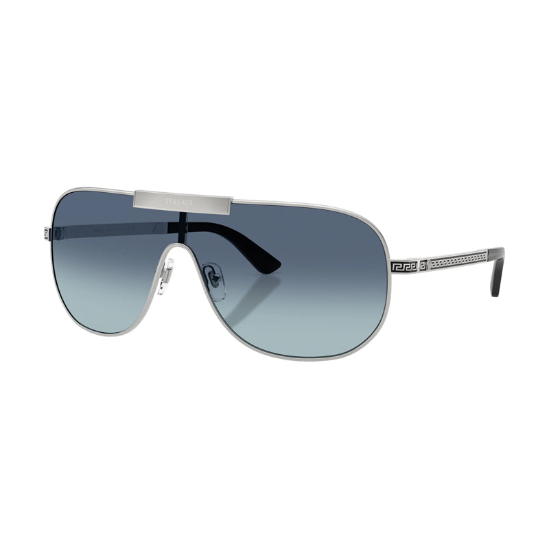 Versace VE2293100019 Shield Full Rim Sunglasses — Silver by Versace