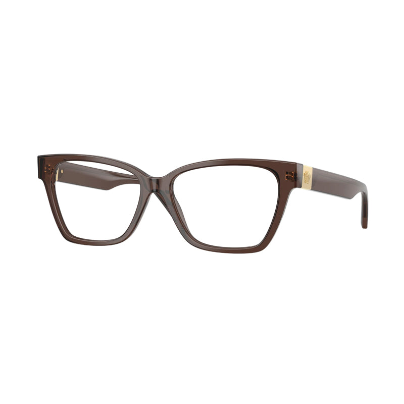 Versace VE33825332 Square Full Rim Eyeglasses — Brown by Versace