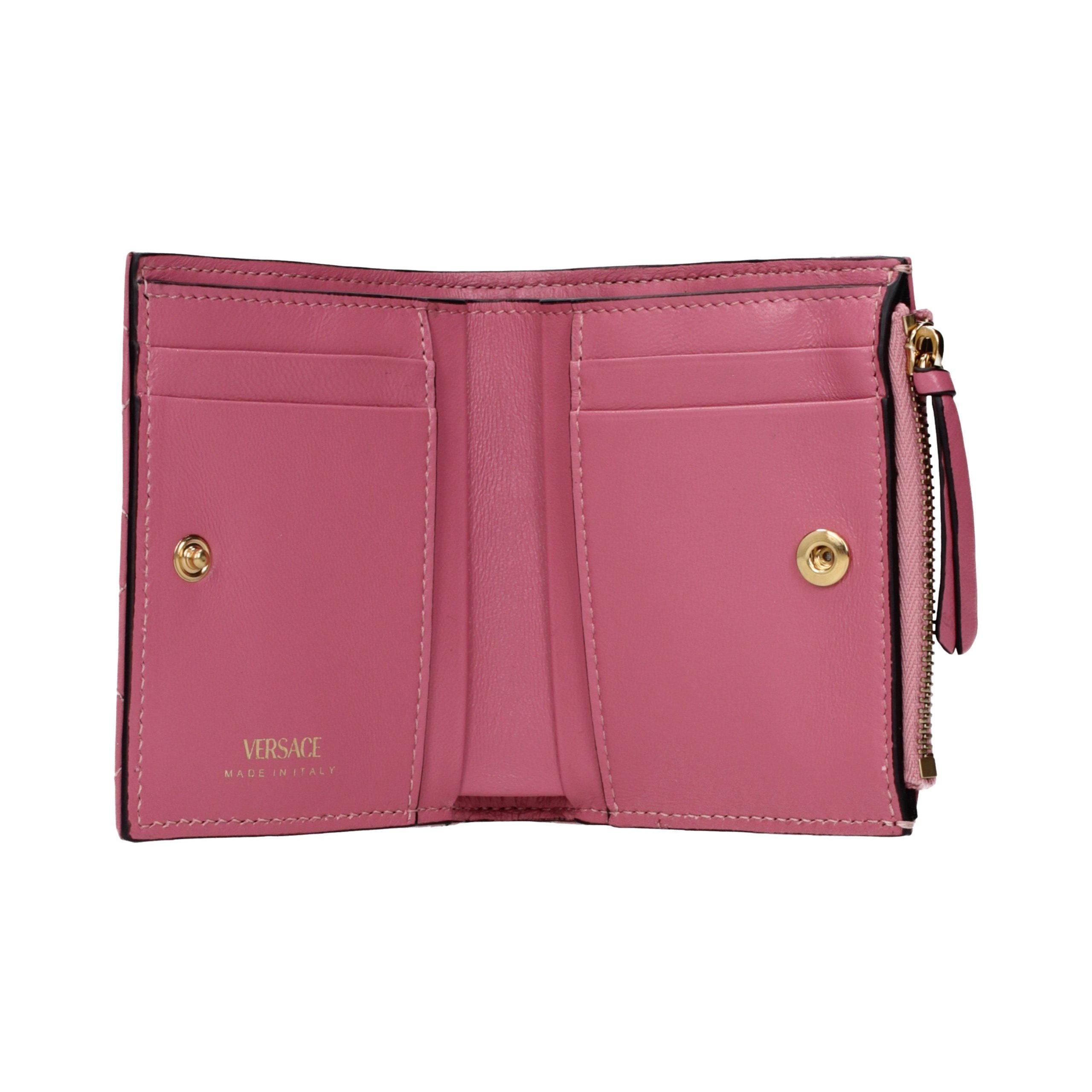 Versace Quilted Leather Wallet — Pink, view 2