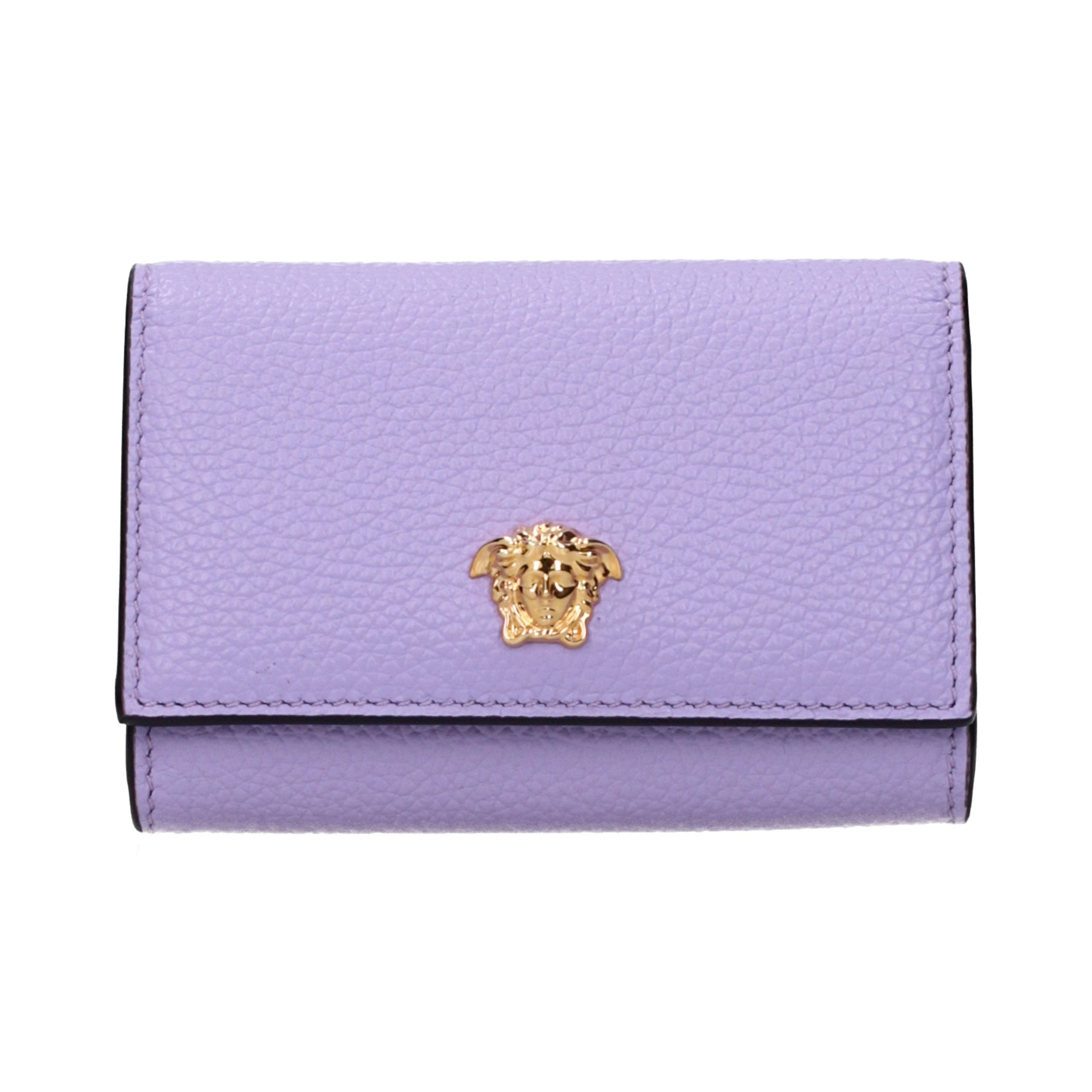 Versace Medusa-Logo Leather Wallet — Purple by Versace