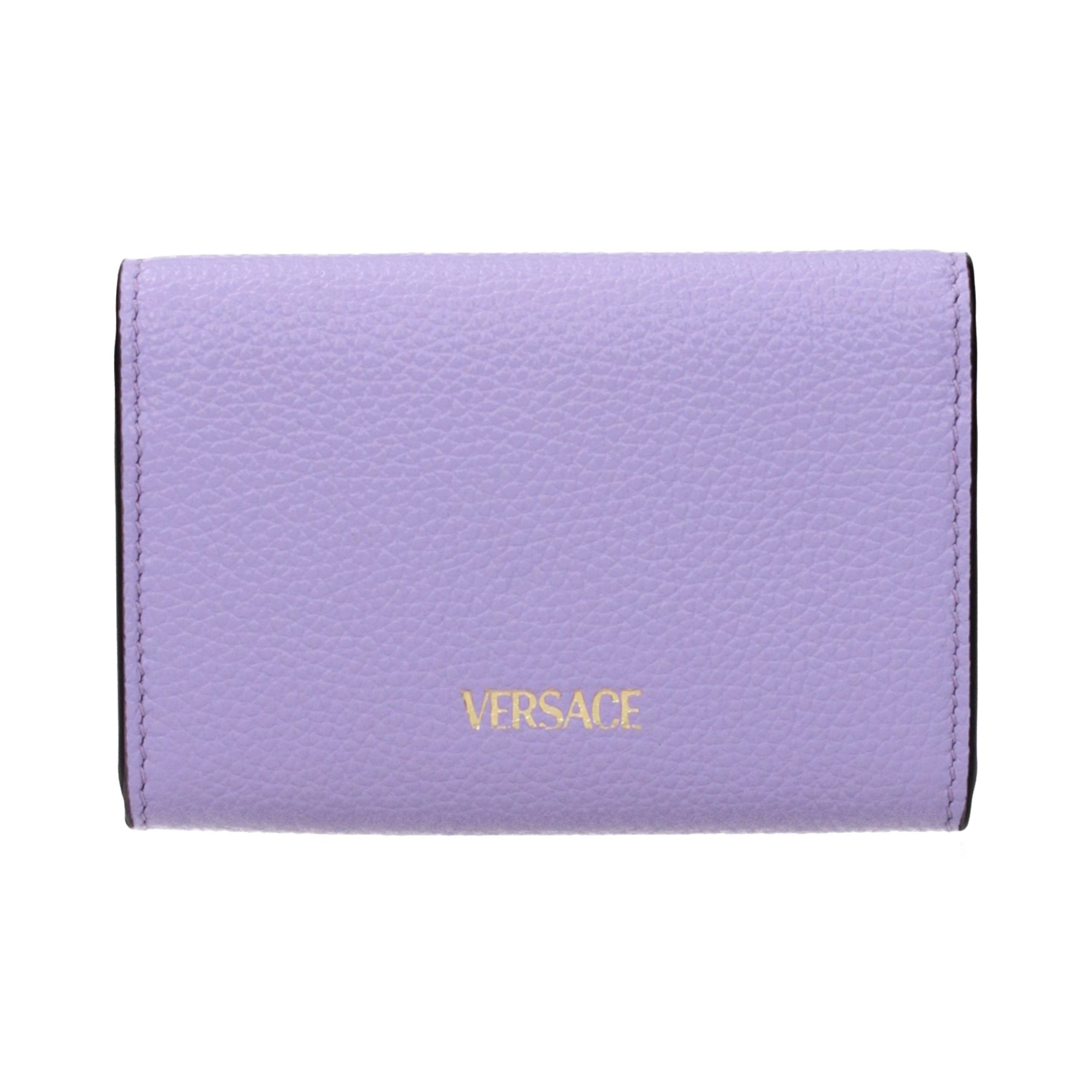 Versace Medusa-Logo Leather Wallet — Purple, view 2