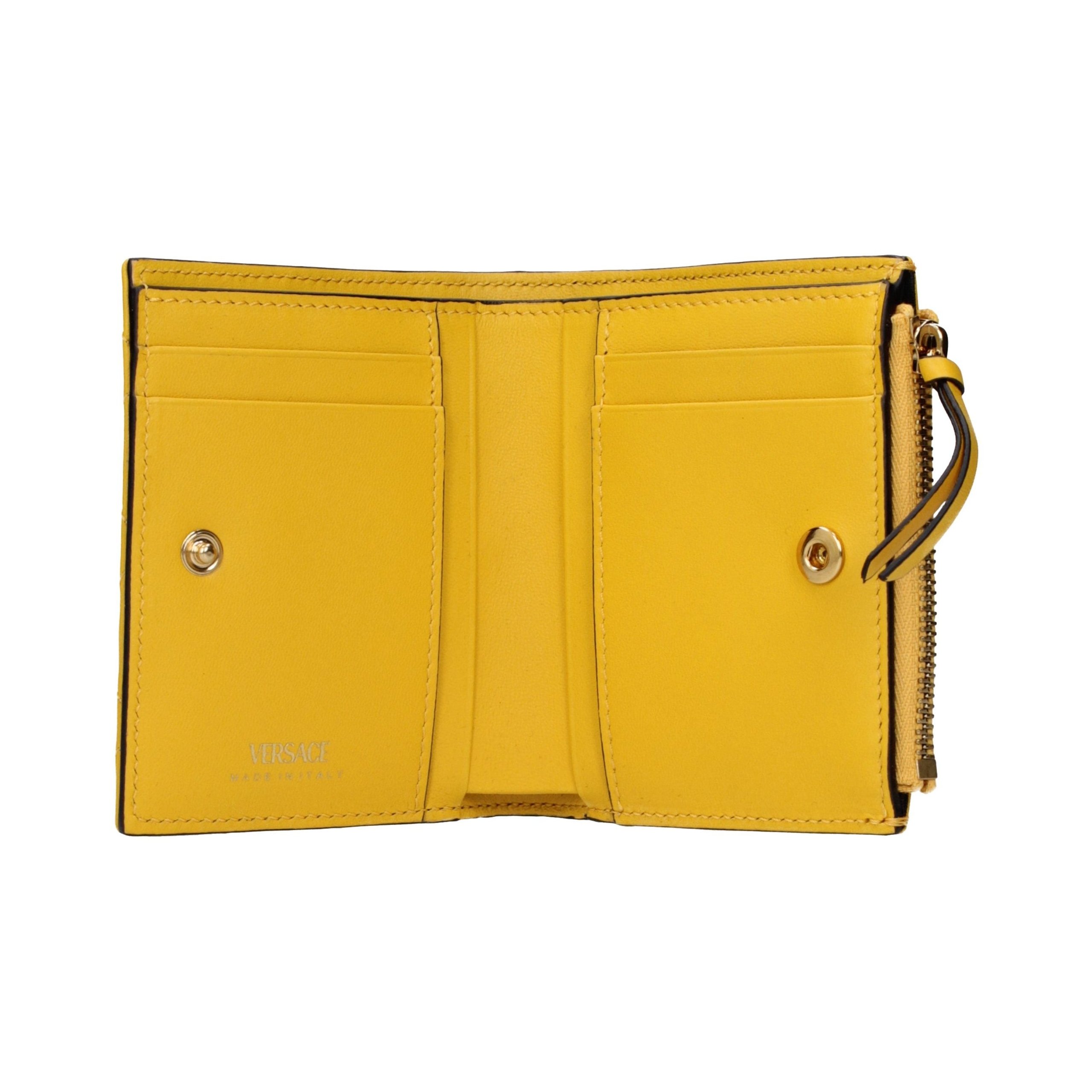 Versace Quilted Leather Wallet — Yellow, view 2