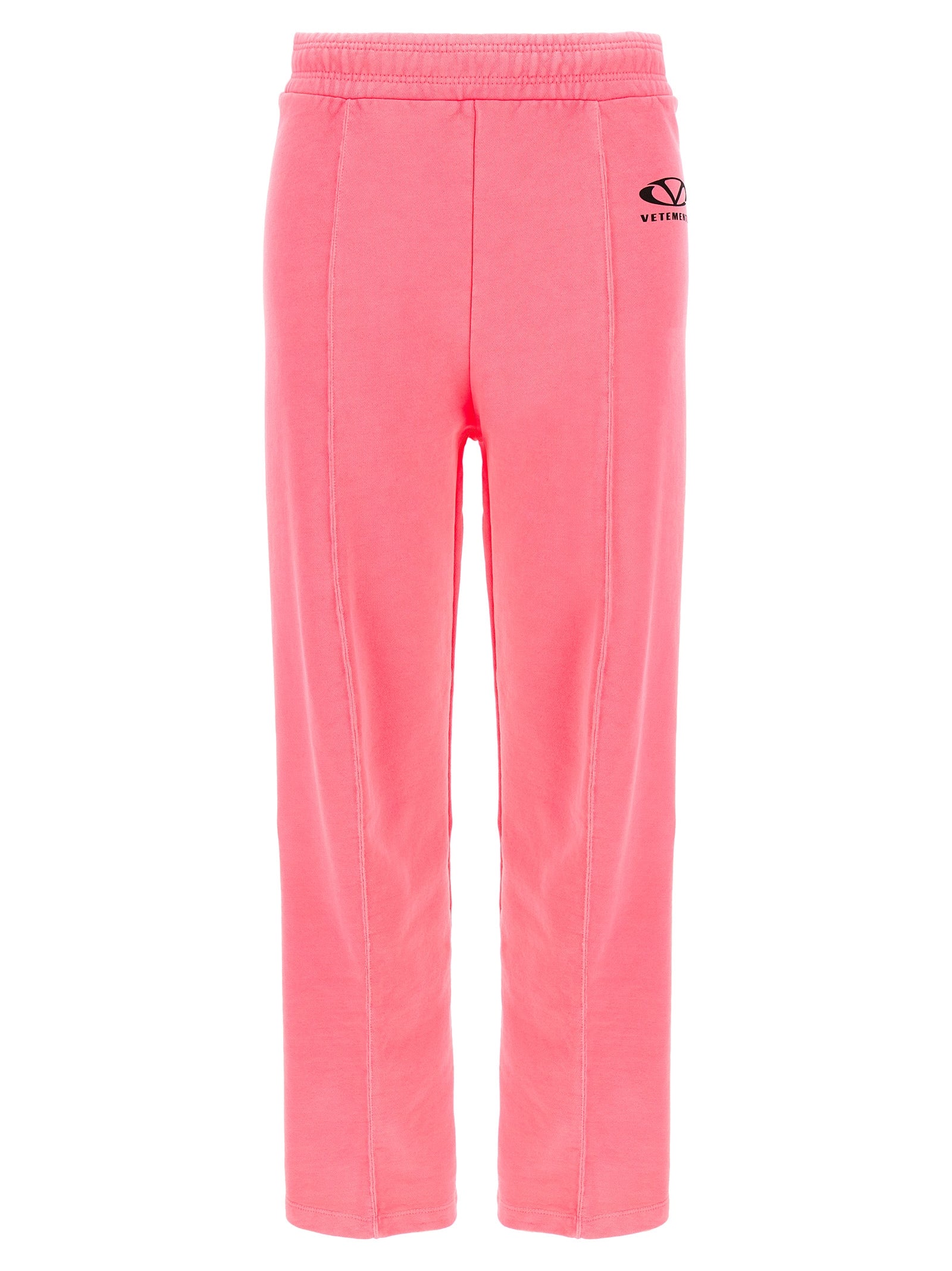 Vetements Logo-Print Cotton-Blend Joggers — Pink, view 2