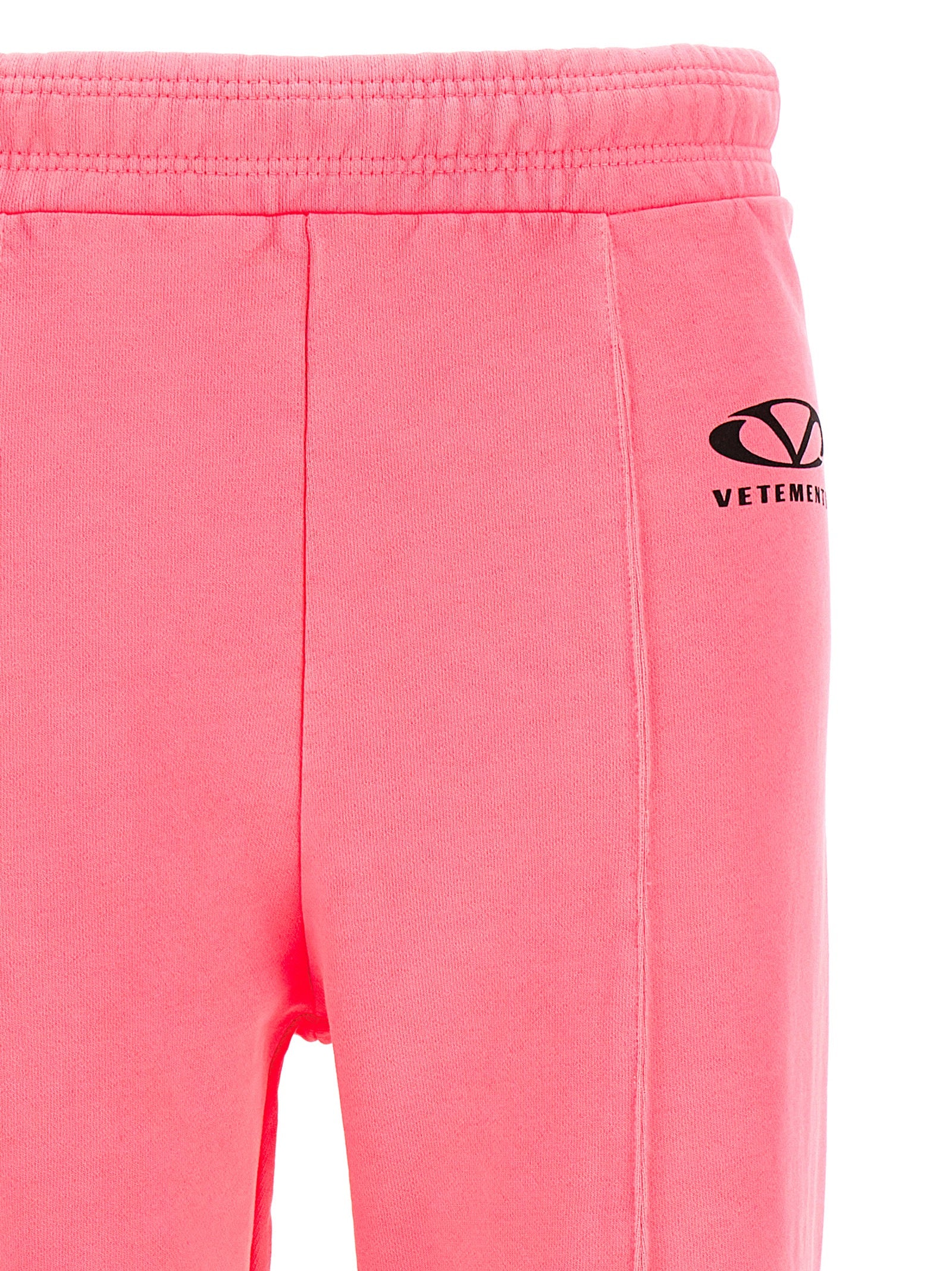 Vetements Logo-Print Cotton-Blend Joggers — Pink, view 4