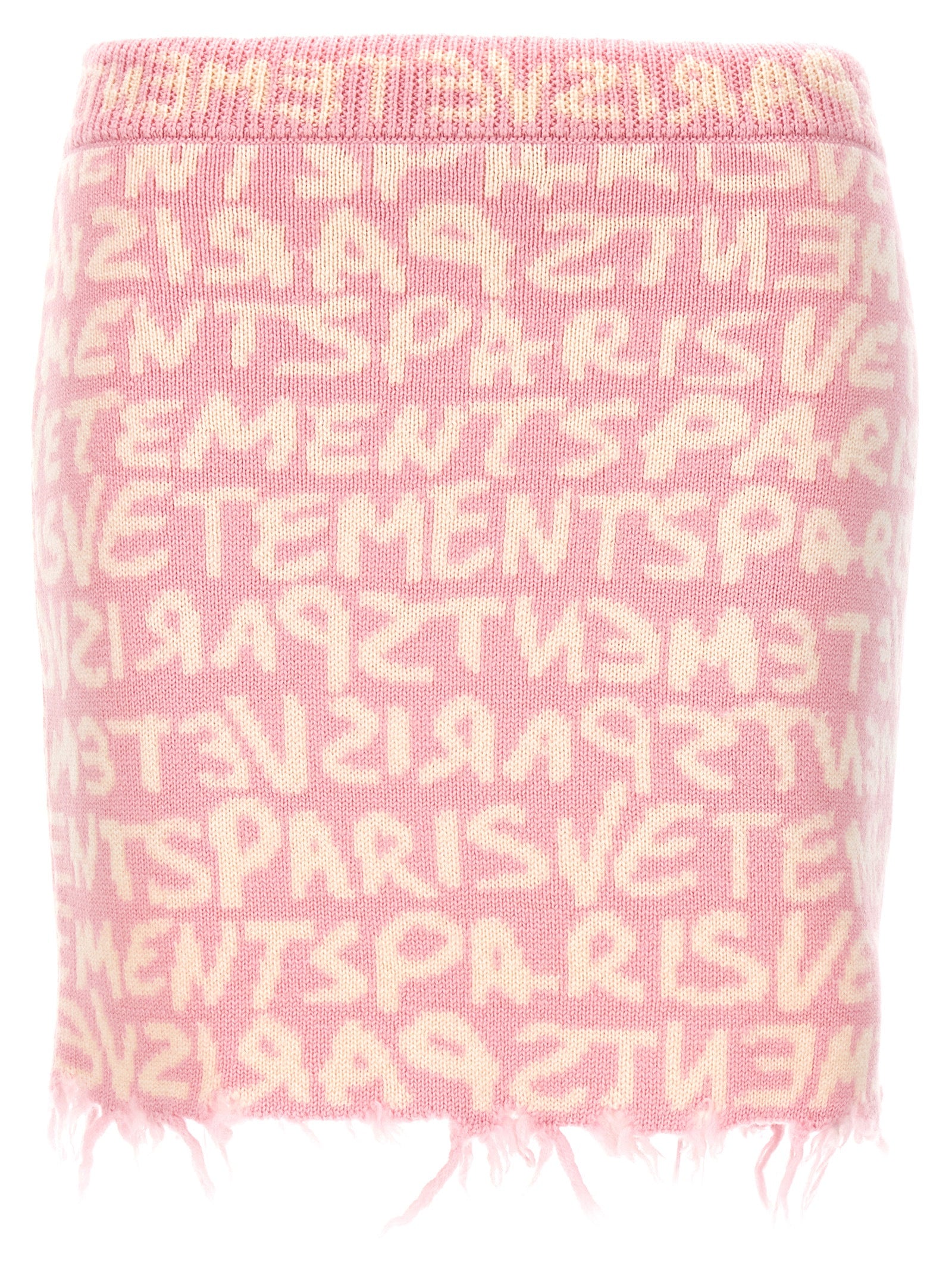 Vetements Logo Jacquard Merino Wool Skirt — Pink by Vetements