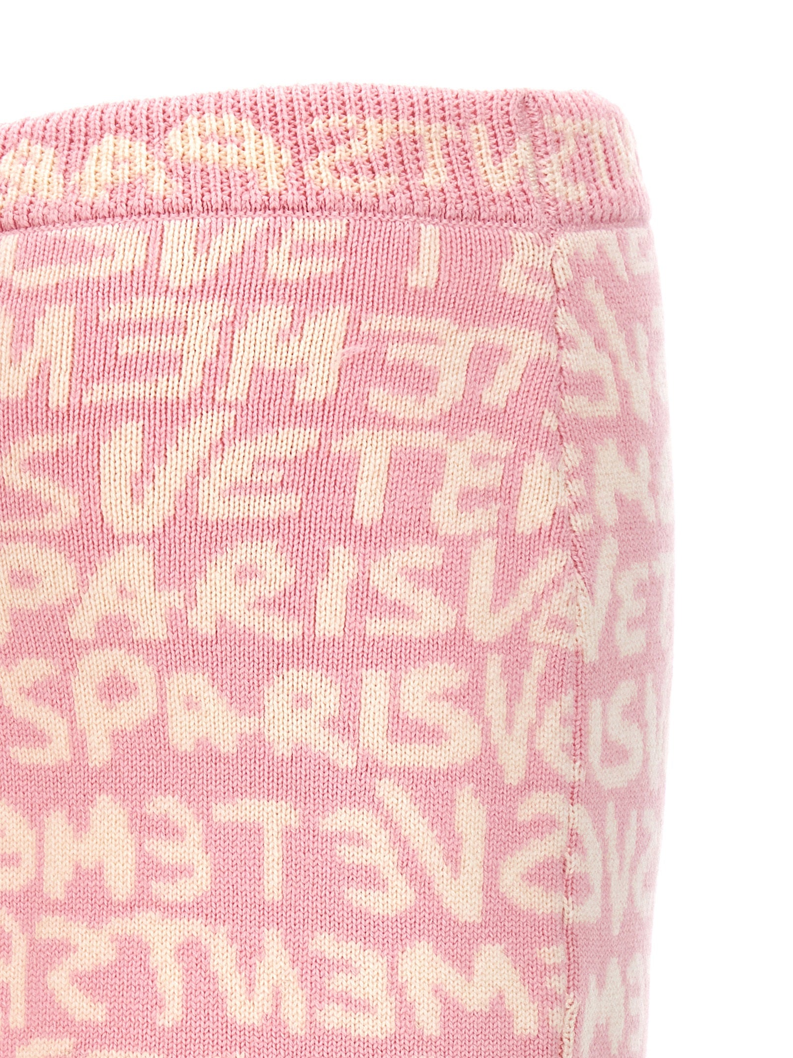 Vetements Logo Jacquard Merino Wool Skirt — Pink, view 4