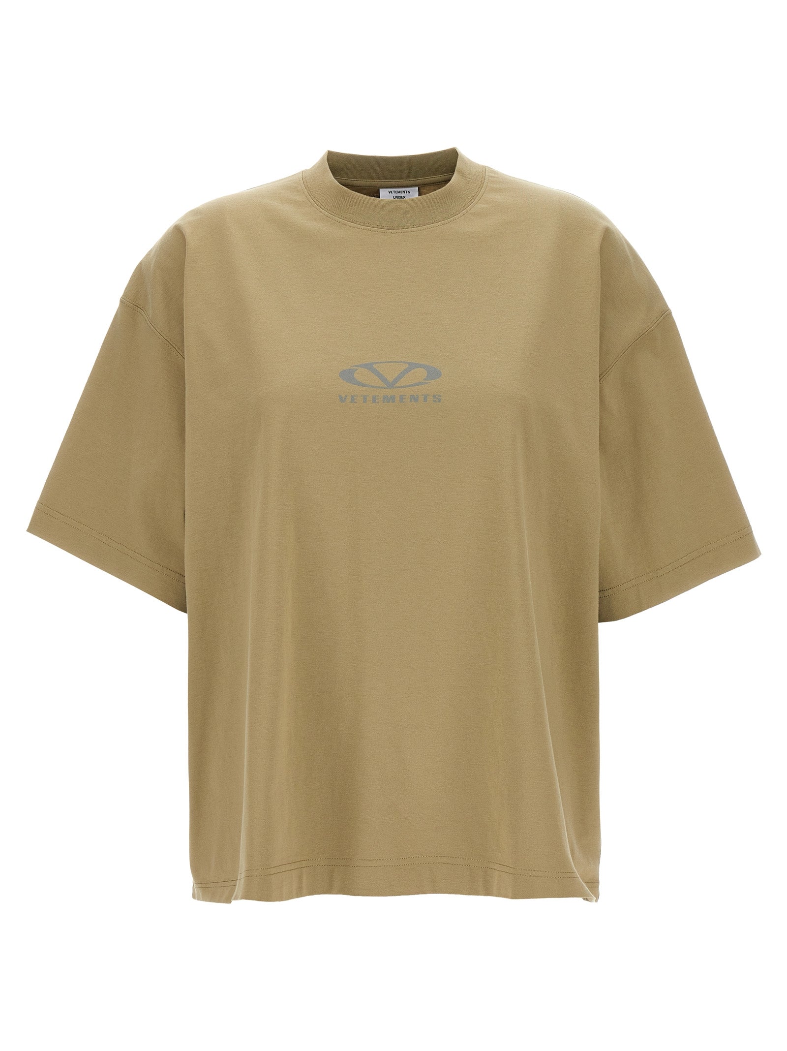 Vetements Logo-Print Cotton T-Shirt — Beige by Vetements