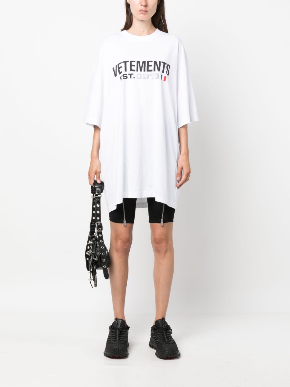 Vetements Logo-Print Cotton T-shirt — White, view 4