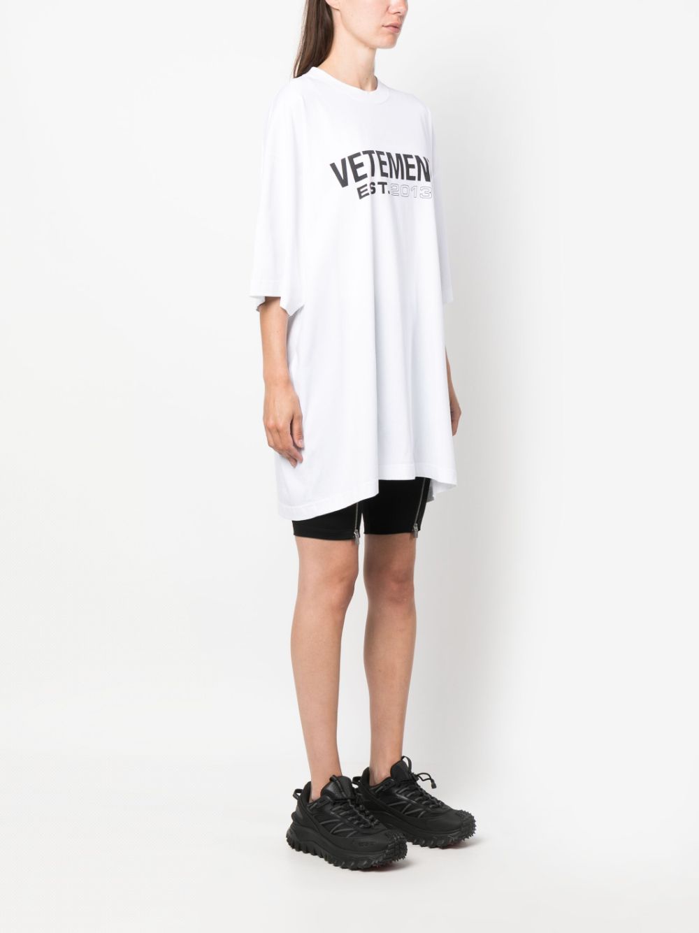 Vetements Logo-Print Cotton T-shirt — White, view 5