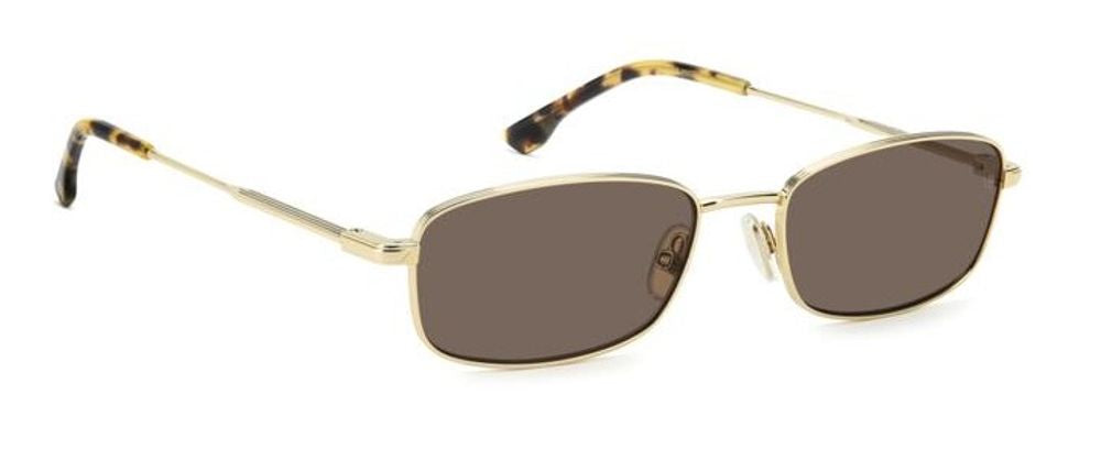 Victoria Beckham Eyewear VB1001S Metal Rectangle Sunglasses — Gold, view 2
