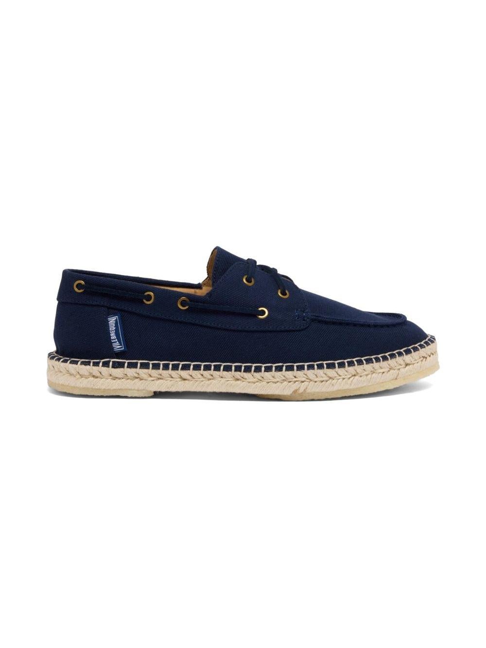 Vilebrequin Lace-Up Canvas Loafer — Navy, view 2