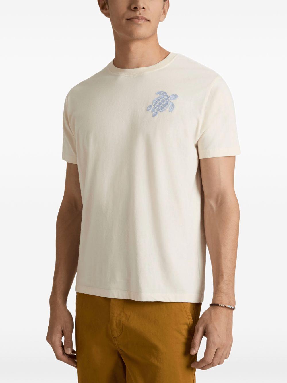 Vilebrequin Big Turtle Embroidery T-Shirt — White, view 2