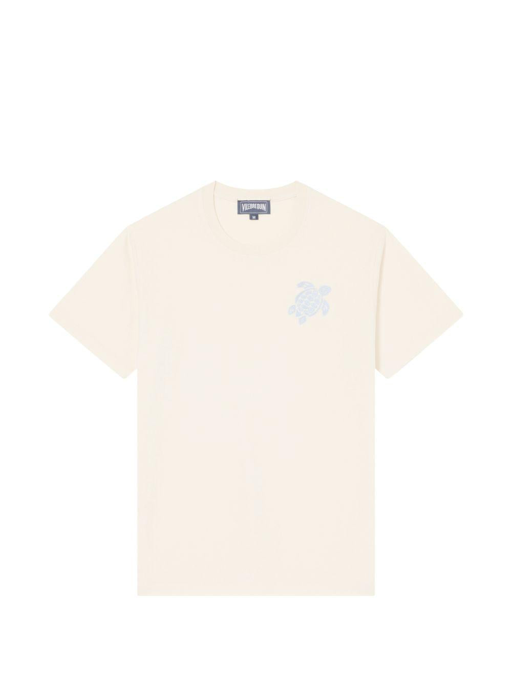 Vilebrequin Big Turtle Embroidery T-Shirt — White, view 3
