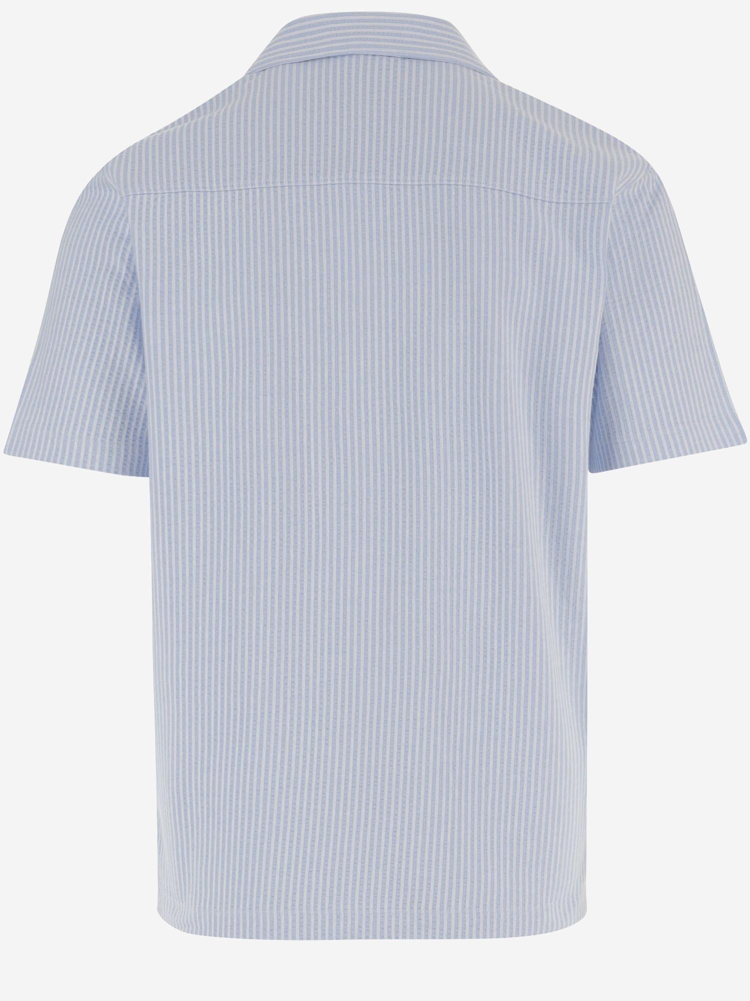Vince Stretch Cotton Shirt — Blue, view 2
