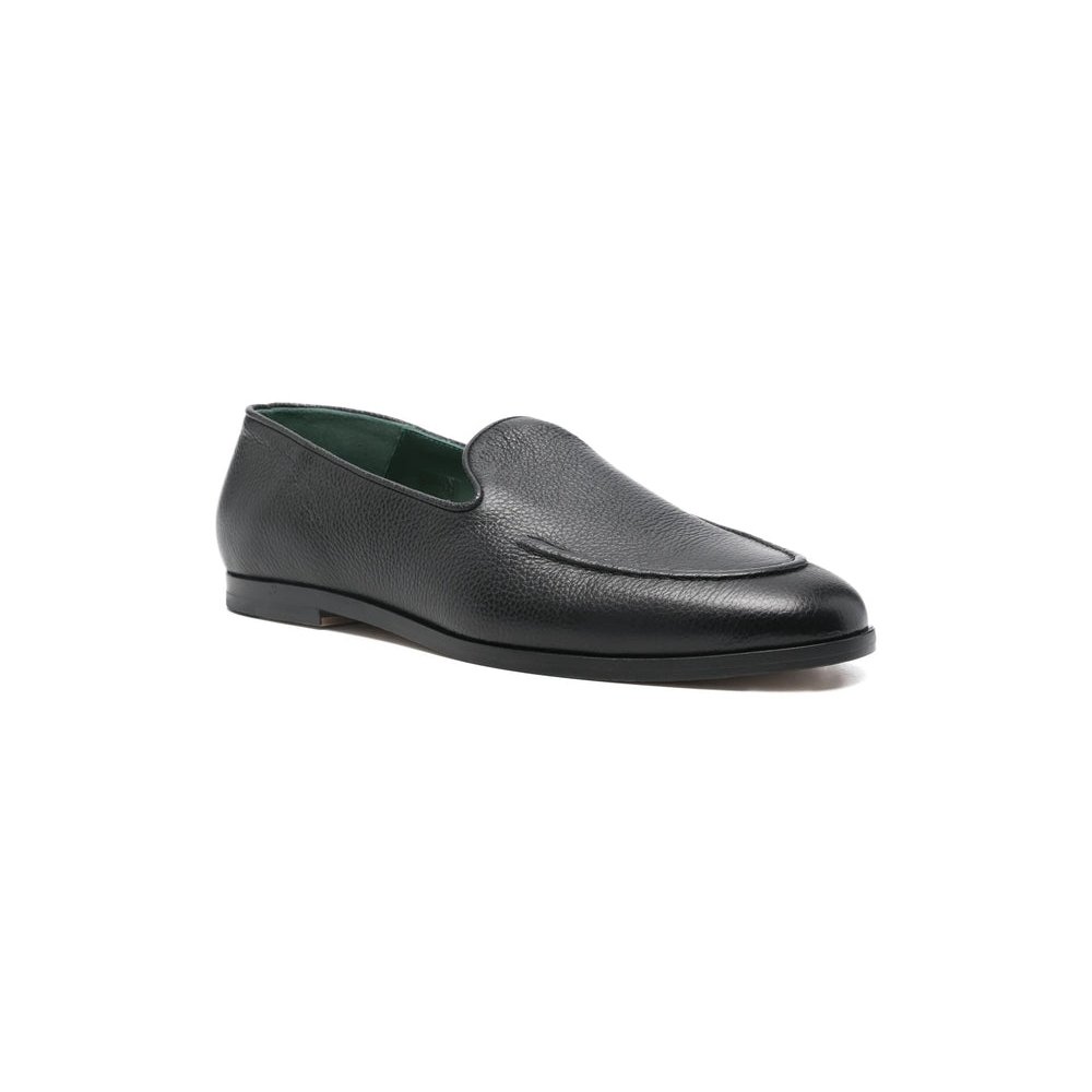 Vinny'S Textured Calf Leather Loafer — Black, view 2