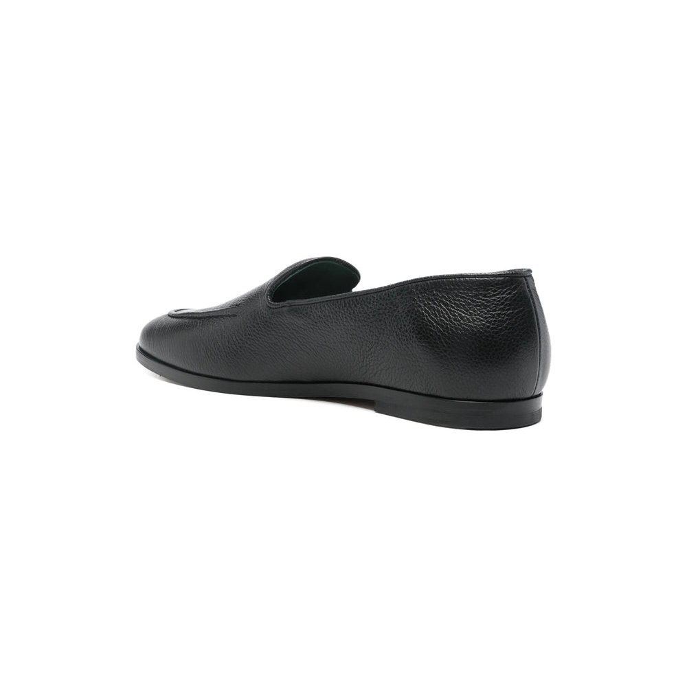 Vinny'S Textured Calf Leather Loafer — Black, view 3
