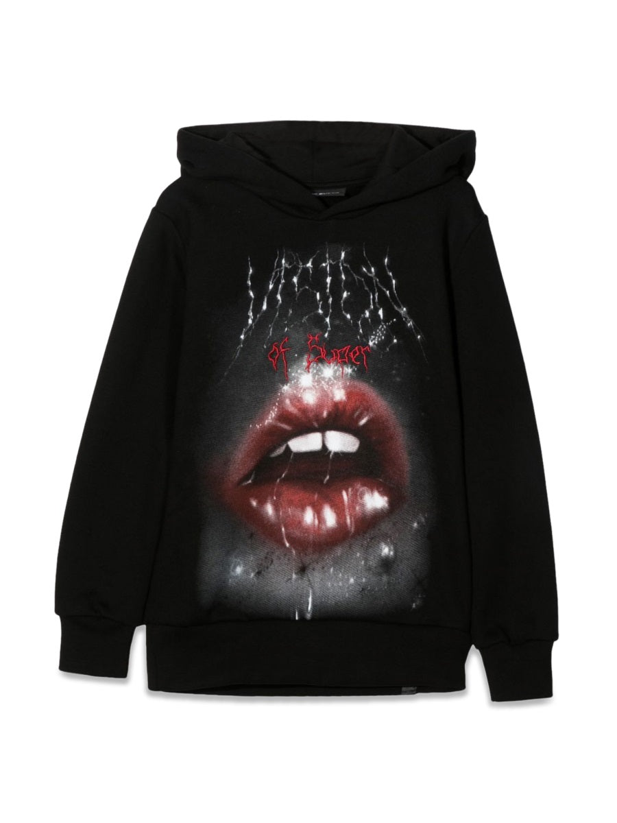 Vision Of Super Rock Mouth Graphic Print Hoodie — Black by Vision Of Super