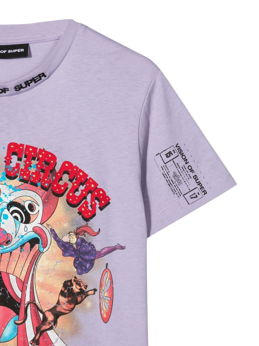 Vision Of Super Tongue Print Cotton T-Shirt — Lilac, view 3