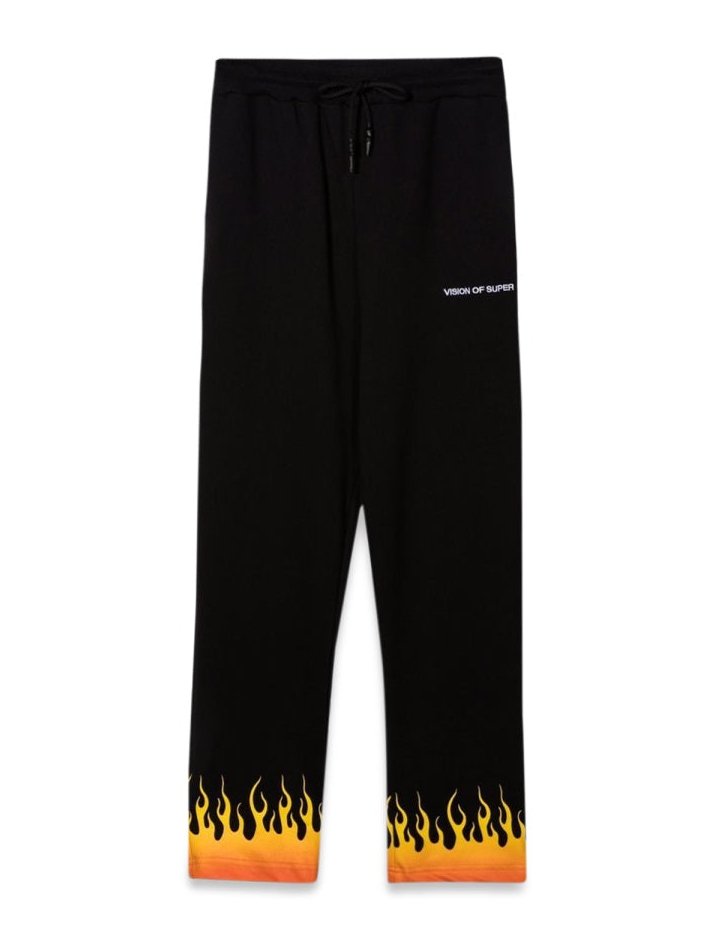 Vision Of Super Red Flame-Motif Trousers — Black by Vision Of Super