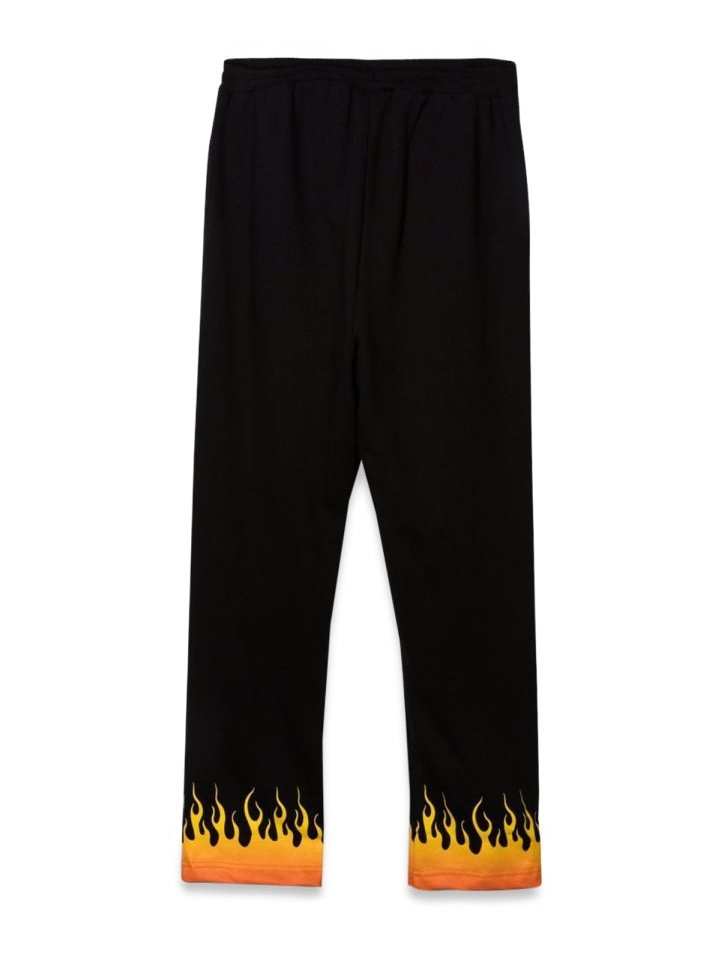 Vision Of Super Red Flame-Motif Trousers — Black, view 2