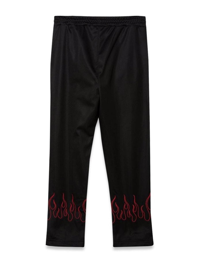 Vision Of Super Red Flame Embroidered Trousers — Black, view 2