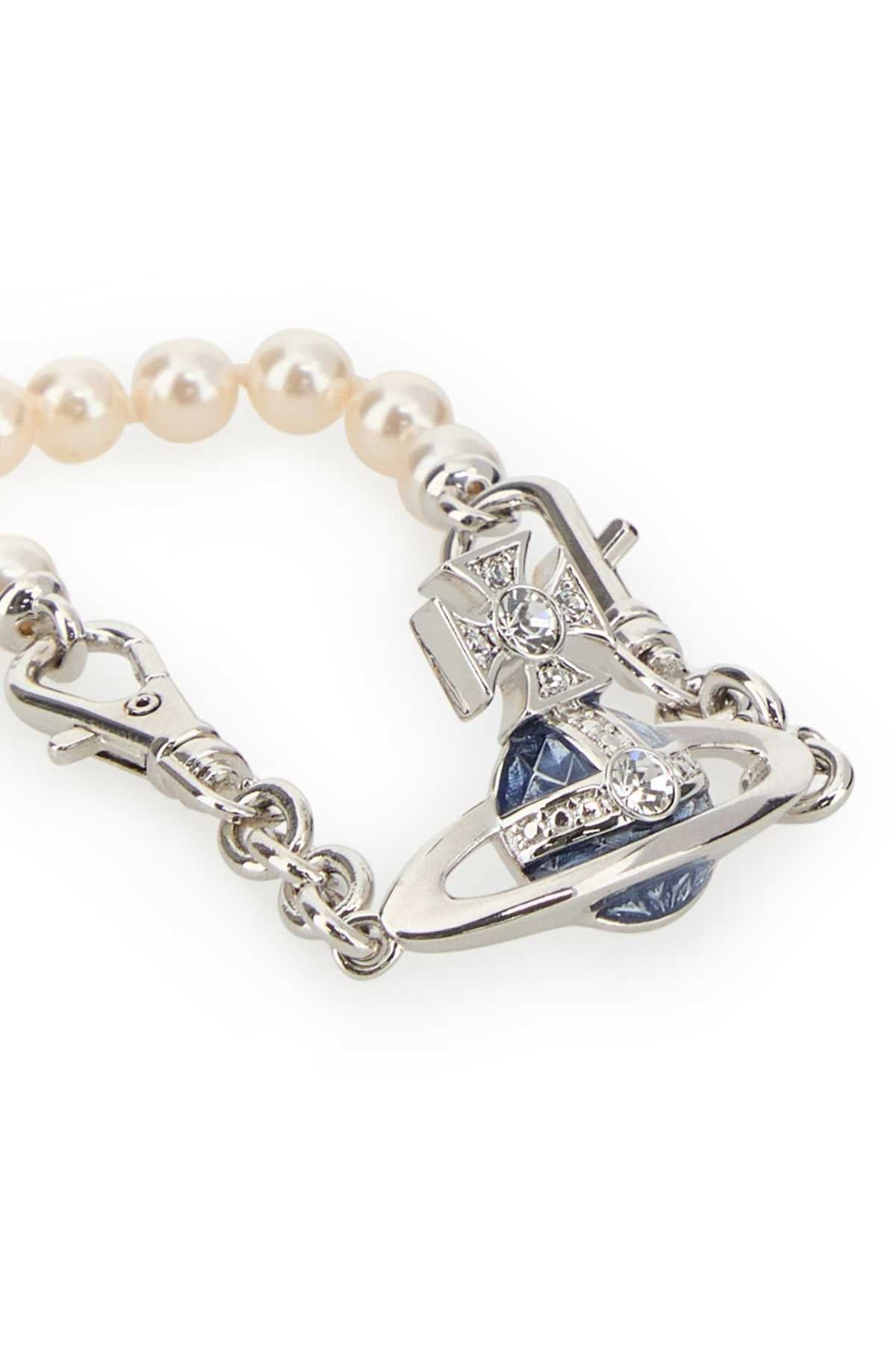 Vivienne Westwood Pearl and Orb Charm Bracelet — Silver, view 2