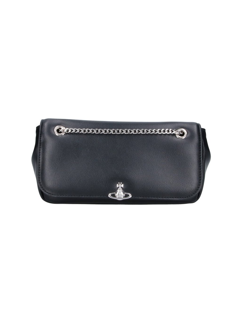 Vivienne Westwood Chain-Detail Leather Clutch — Black by Vivienne Westwood