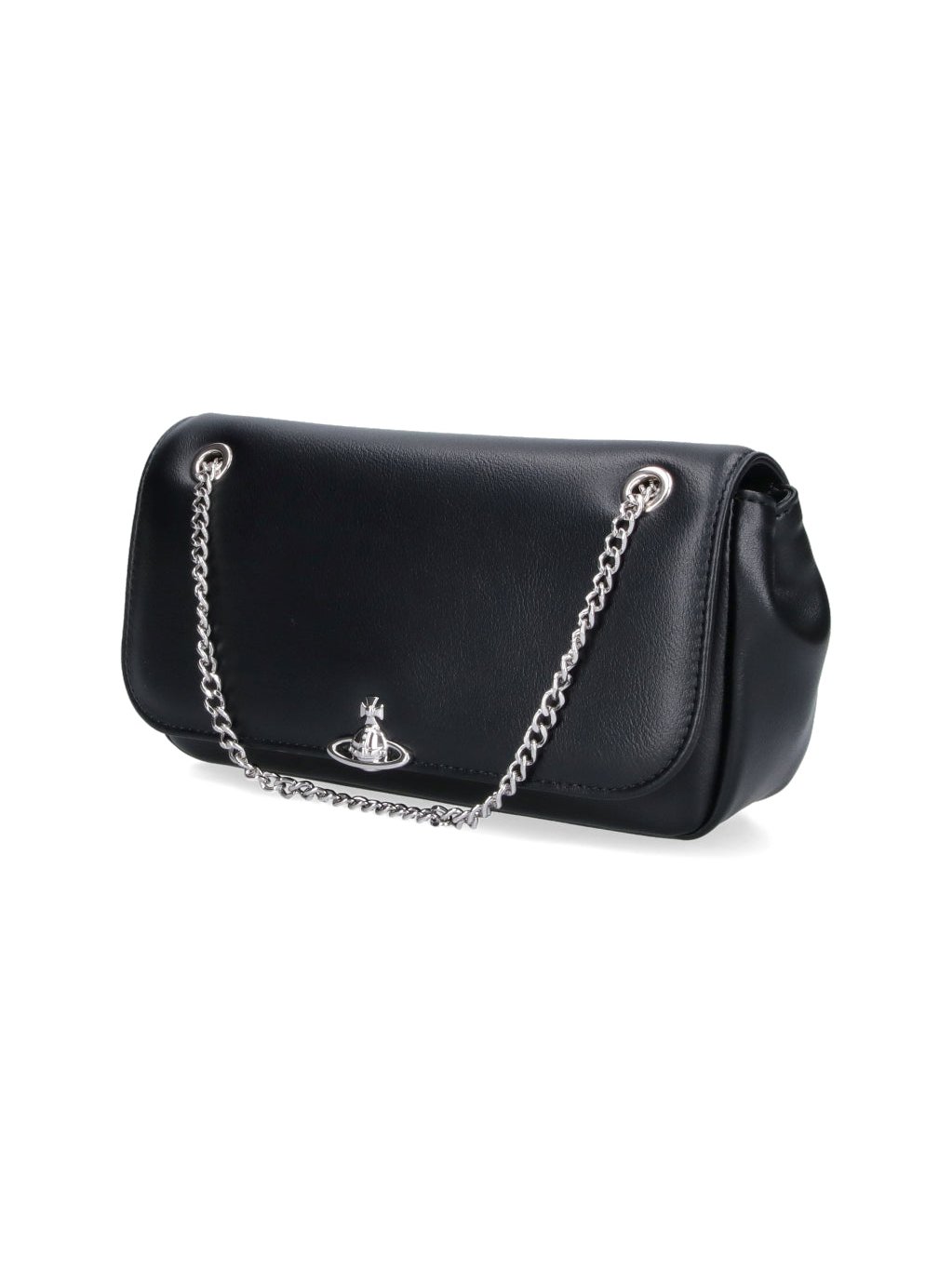 Vivienne Westwood Chain-Detail Leather Clutch — Black, view 2