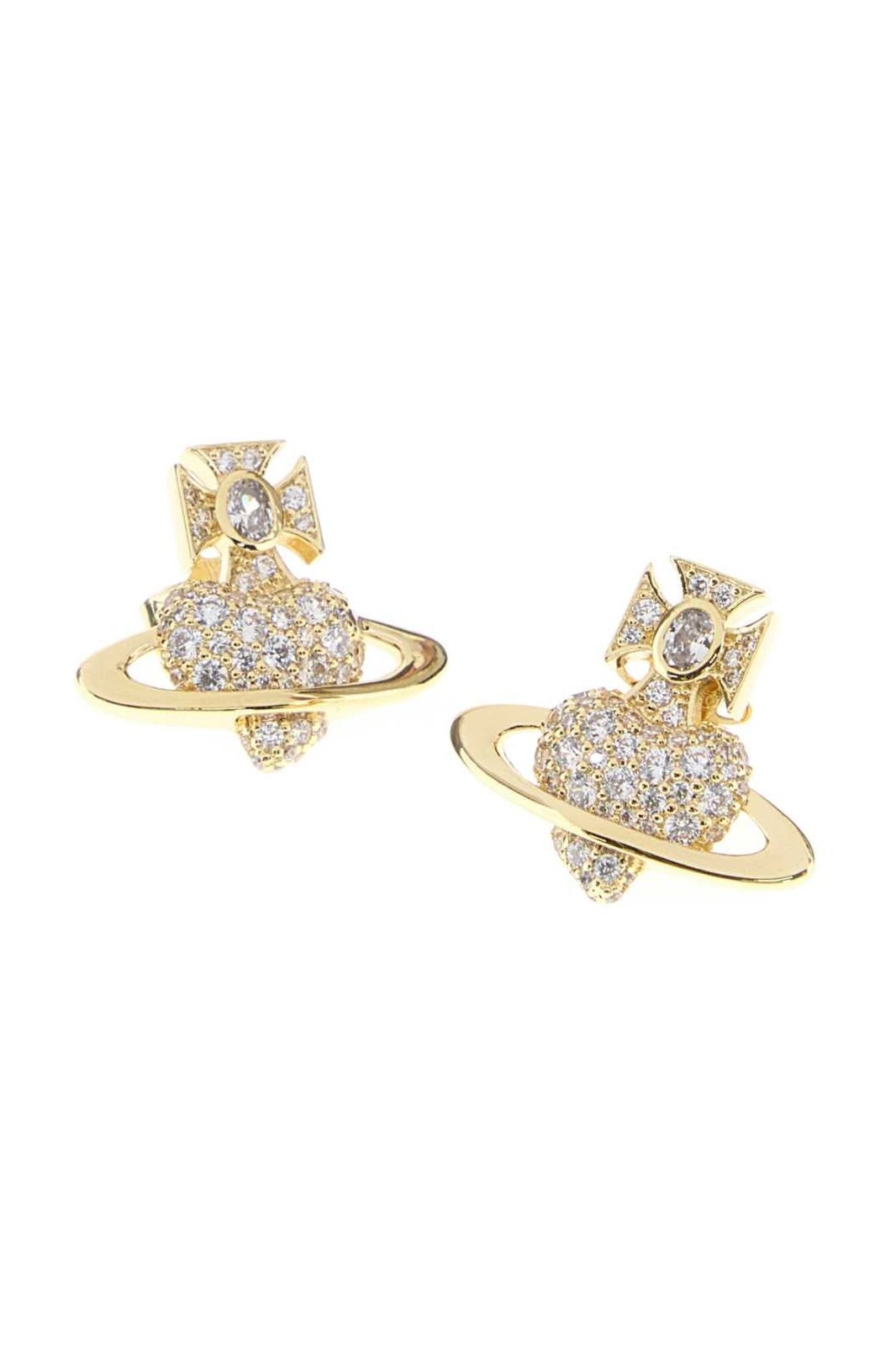 Vivienne Westwood Crystal Orb Drop Earrings — Gold, view 2