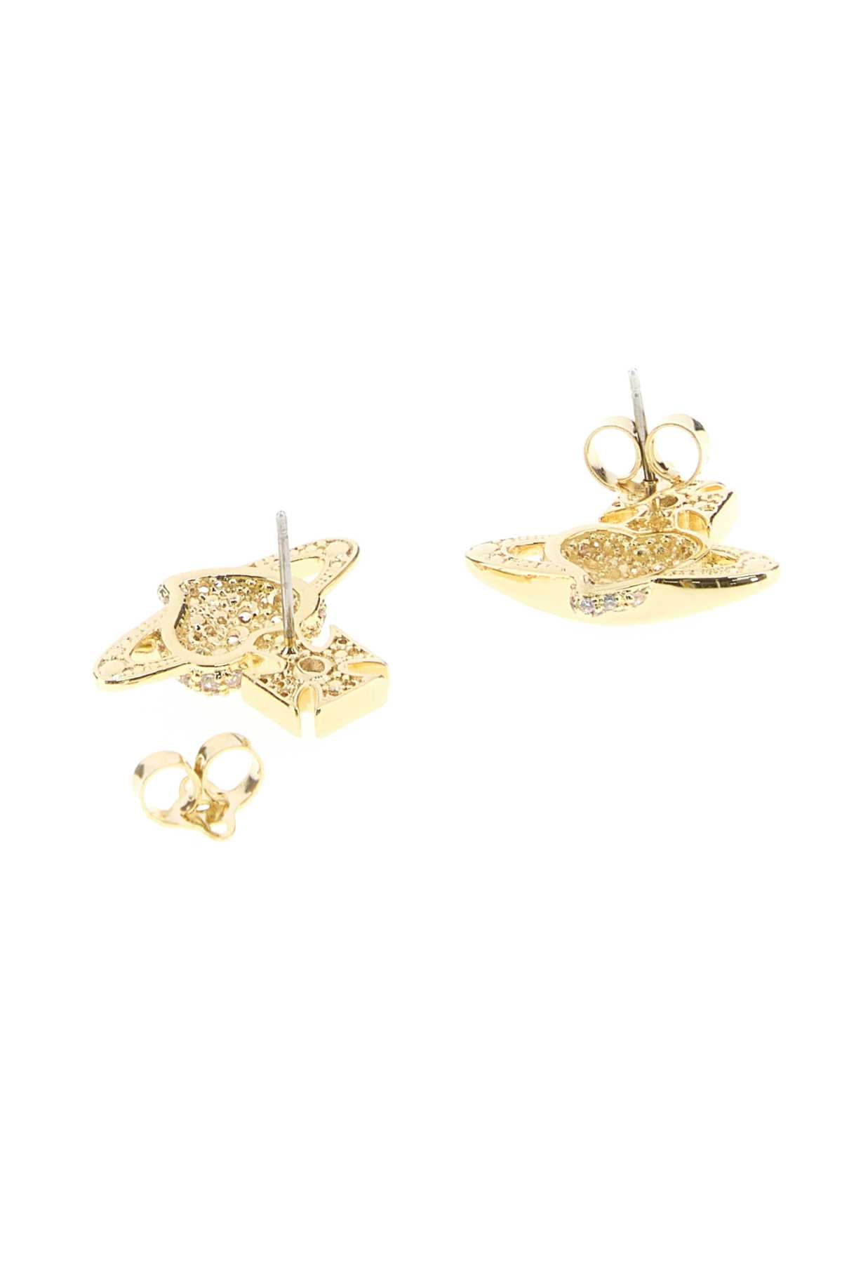 Vivienne Westwood Crystal Orb Drop Earrings — Gold, view 3