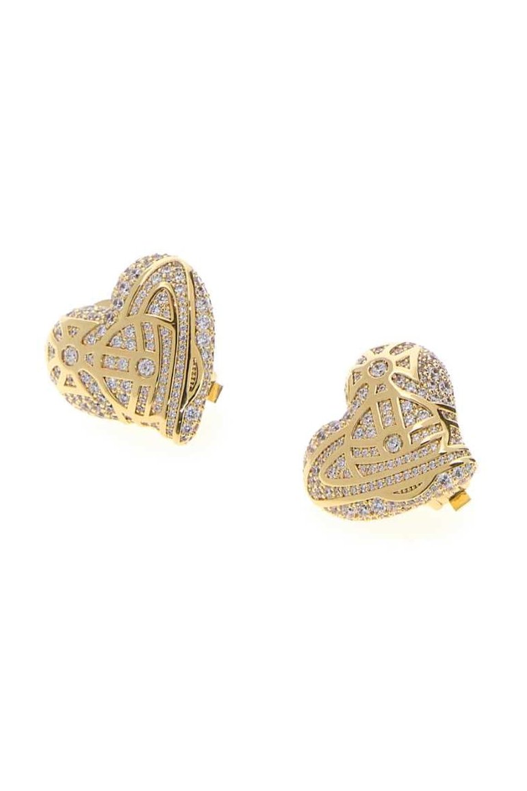 Vivienne Westwood Heart-Shaped Gold-Tone Earrings — Gold, view 2