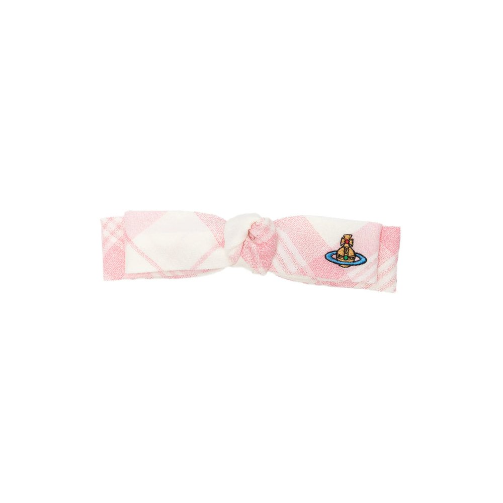 Vivienne Westwood Argyle Cotton Hair Bow — Pink by Vivienne Westwood