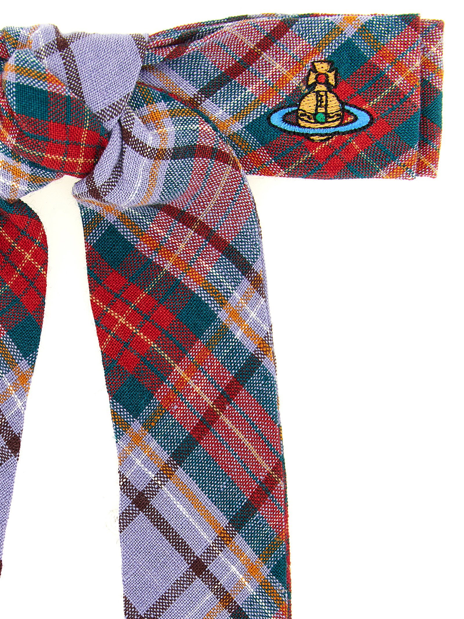 Vivienne Westwood Tartan Bow Hair Clip — Red, view 3