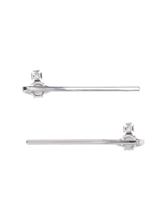 Vivienne Westwood Orb-Embellished Silver Hair Clips — Silver, view 2