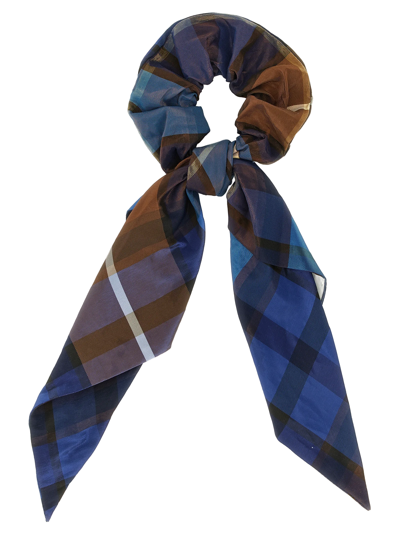 Vivienne Westwood Tartan Ribbon Hair Scrunchie — Blue, view 2