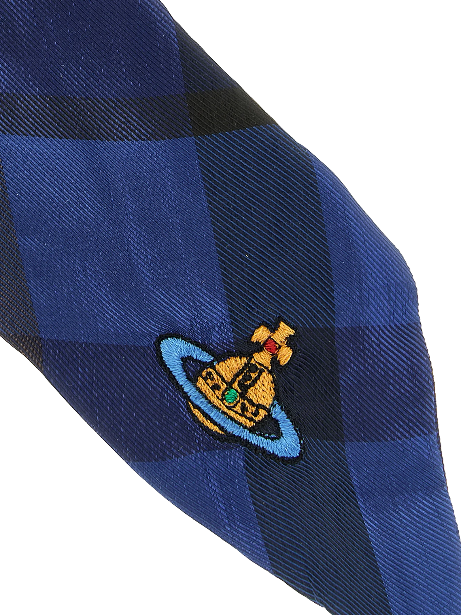 Vivienne Westwood Tartan Ribbon Hair Scrunchie — Blue, view 3