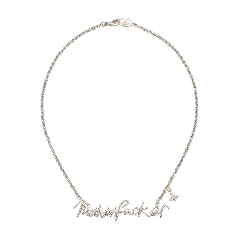 Vivienne Westwood Text Pendant Necklace — Silver by Vivienne Westwood