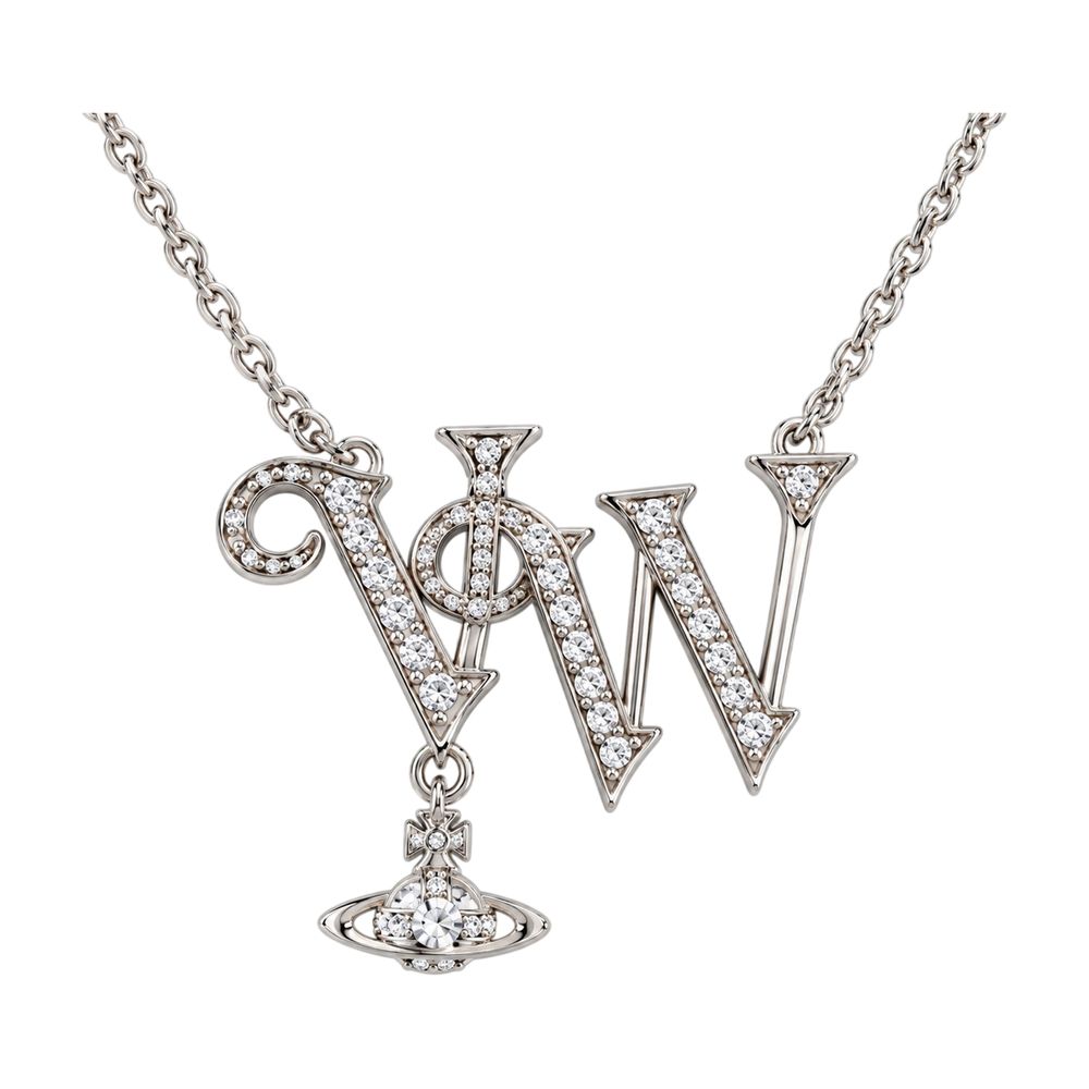 Vivienne Westwood Orb Logo Pendant Necklace — Silver, view 2