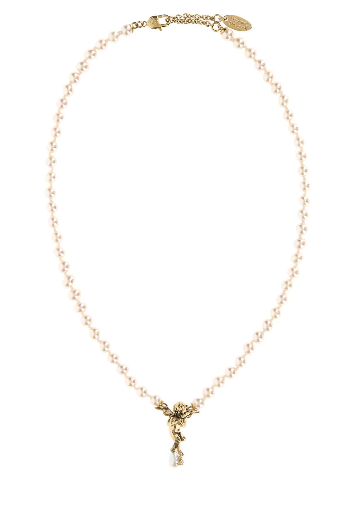 Vivienne Westwood Putti Pearl Necklace — Gold by Vivienne Westwood