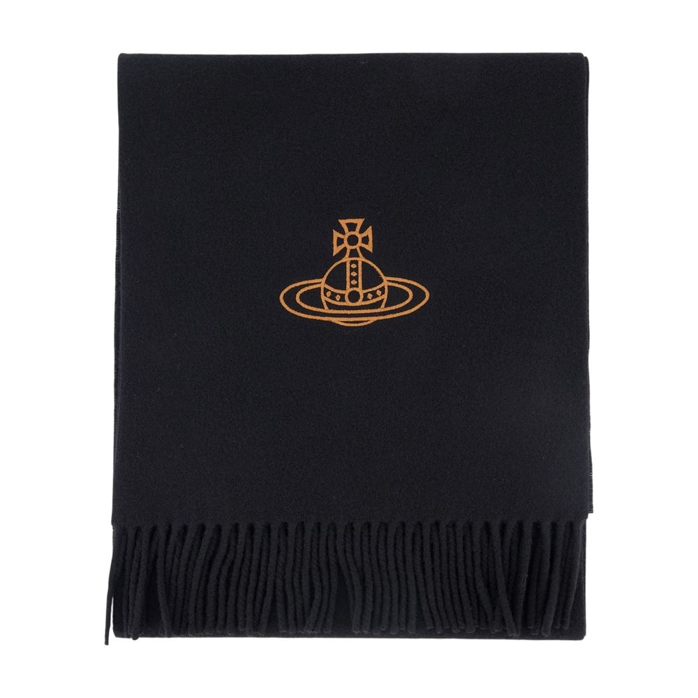Vivienne Westwood Wool Fringed Scarf — Black by Vivienne Westwood