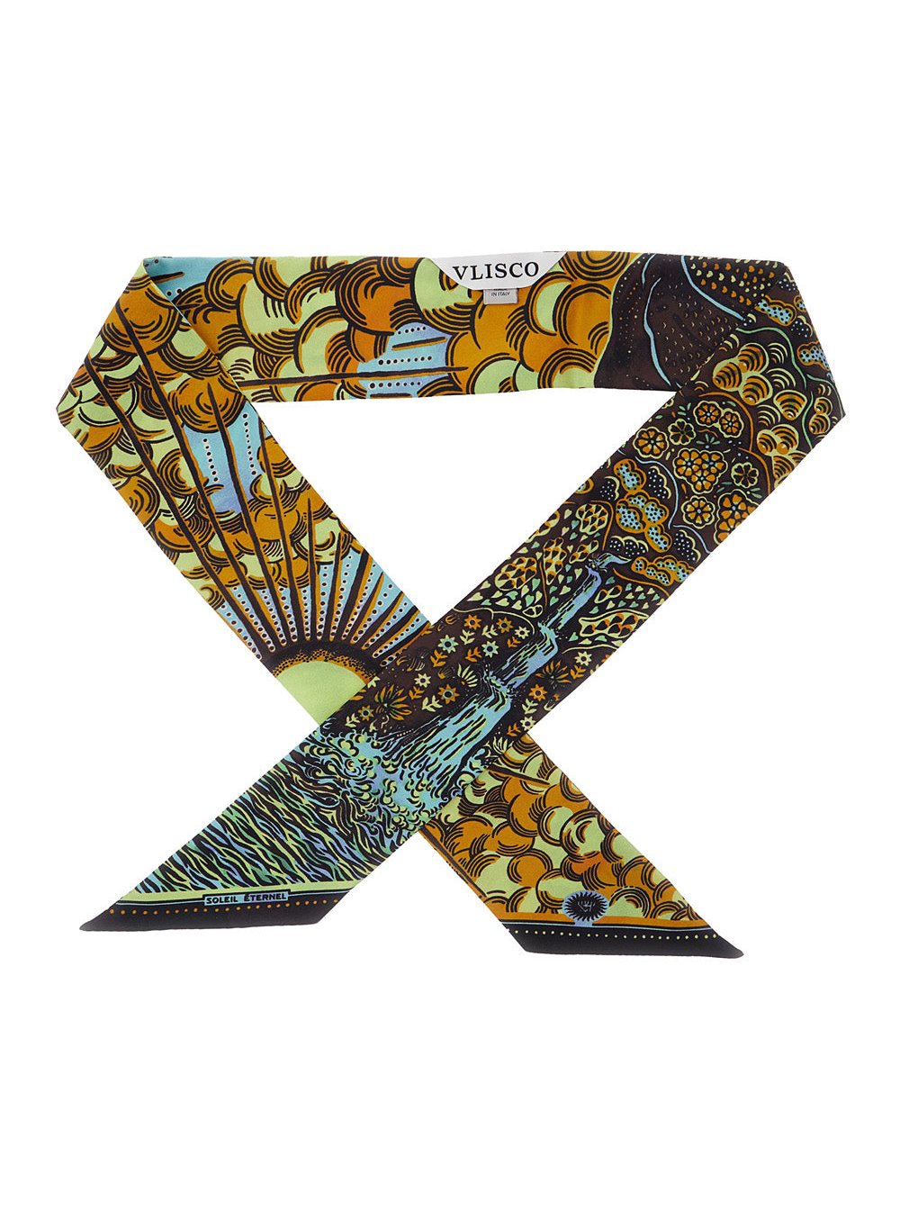 Vlisco Dialogues Eternal Sun Silk Scarf — Multicolor, view 2