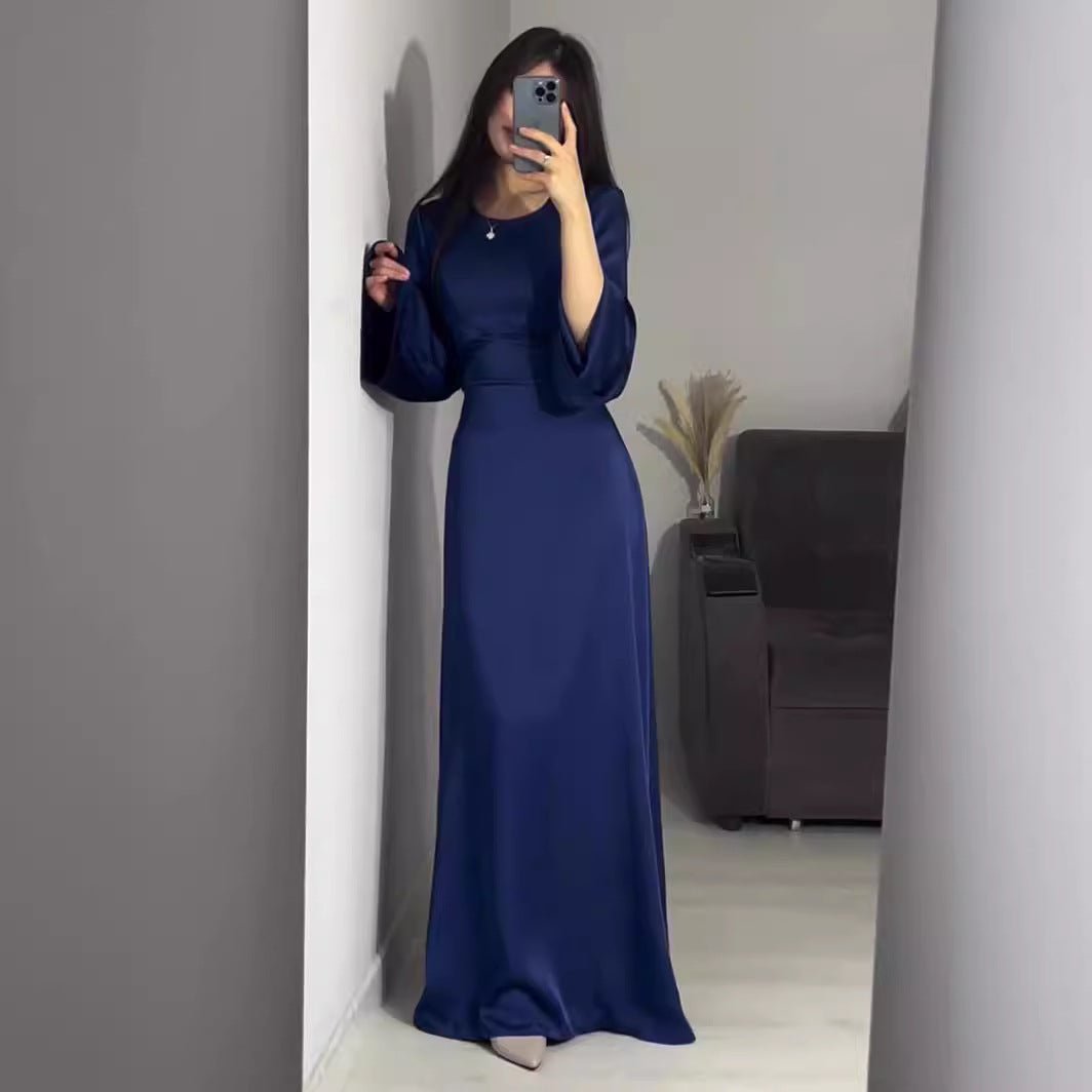 Waist Slim Abaya, Strappy Solid Color Abaya (MA106), view 4