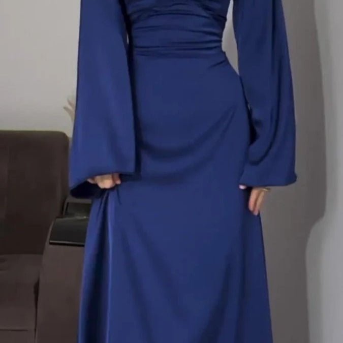 Waist Slim Abaya, Strappy Solid Color Abaya (MA106), view 6